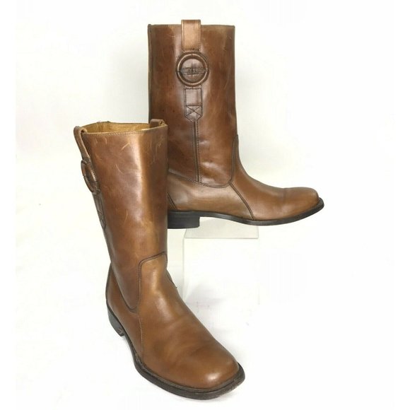 Frye Shoes Frye Mens Campus Boots Western Pull On Square Toe Leather Saddle Brown 5 D Poshmark